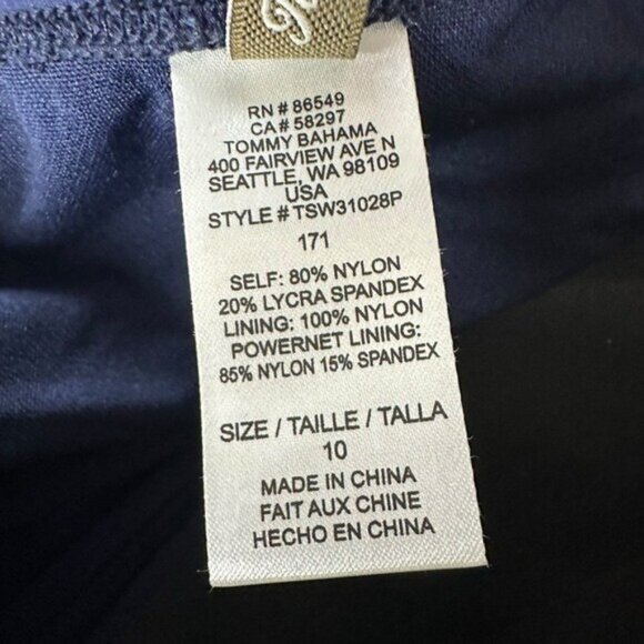 Tommy Bahama Women's 10 Swim Suit One Piece Halter Navy Blue Retro Slimming - Picture 10 of 11